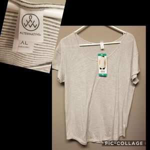 NWT alternative eco ivory seaside stripe XL